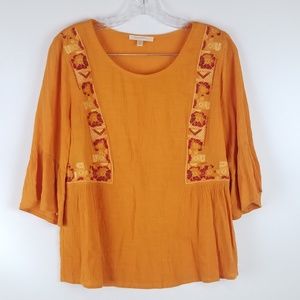 SKIES ARE BLUE | ORANGE BOHO SHIRT